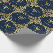 Nursing School Abschluss Navy Blue Gold Geschenkpapier (Ecke)