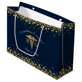 Nursing School Abschluss Navy Blue Gold Große Geschenktüte