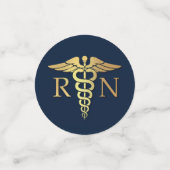 Nursing School Abschluss Navy Blue Gold Konfetti (Klein Vorderseite)