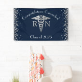 Nursing School Abschluss Navy Blue Silver Banner (Insitu)