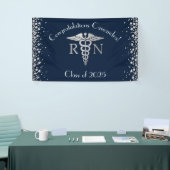 Nursing School Abschluss Navy Blue Silver Banner (Messeveranstaltung)