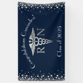 Nursing School Abschluss Navy Blue Silver Banner (Vertikal)