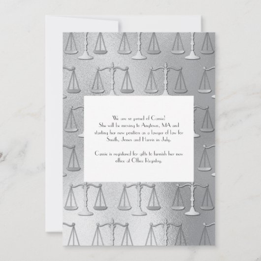 Nursing School Abschluss Navy Blue Silver Einladung (Rückseite)