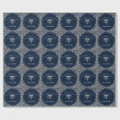 Nursing School Abschluss Navy Blue Silver Geschenkpapier (Flach)