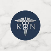 Nursing School Abschluss Navy Blue Silver Konfetti (Klein Vorderseite)