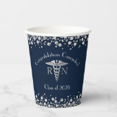 Nursing School Abschluss Navy Blue Silver Pappbecher (Vorderseite)