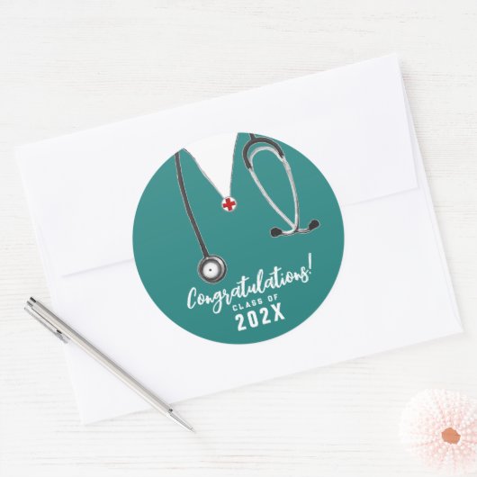 Nursing School Grad Runder Aufkleber (Umschlag)