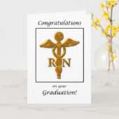 Nursing School Graduation Graduation Antique Gold Karte (Gelbe Blume)