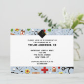 Nursing School Graduation Party Einladung (Stehend Vorderseite)