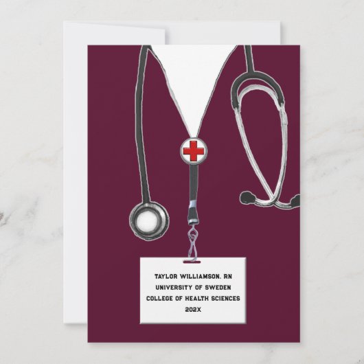 Nursing School Graduation Party Einladung (Vorderseite)