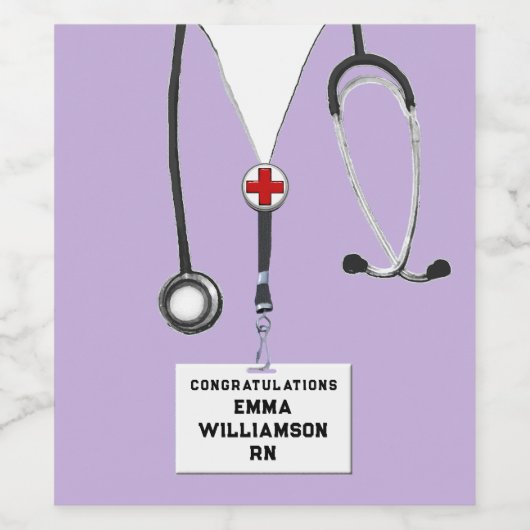 Nursing School Graduation Party Weinetikett (Einzelnes Label)