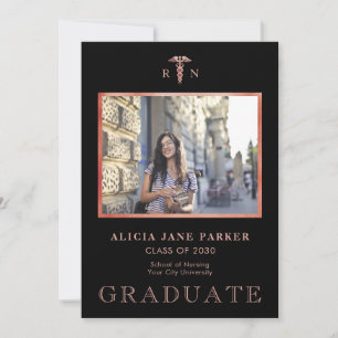 Nursing school graduation photo rose gold black ankündigung