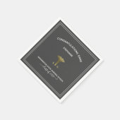 Nursing School RN Abschluss Gray Gold Caduceus Serviette (Ecke)