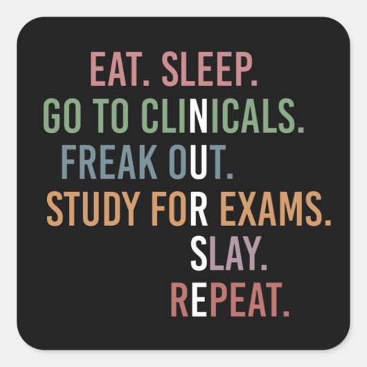 Nursing School student Future Nurse RN Gifts Quadratischer Aufkleber (Vorderseite)