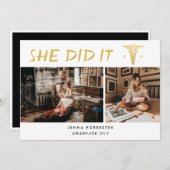 Nursing-Schule Sie hat Skript-Foto Einladung (Vorne/Hinten)