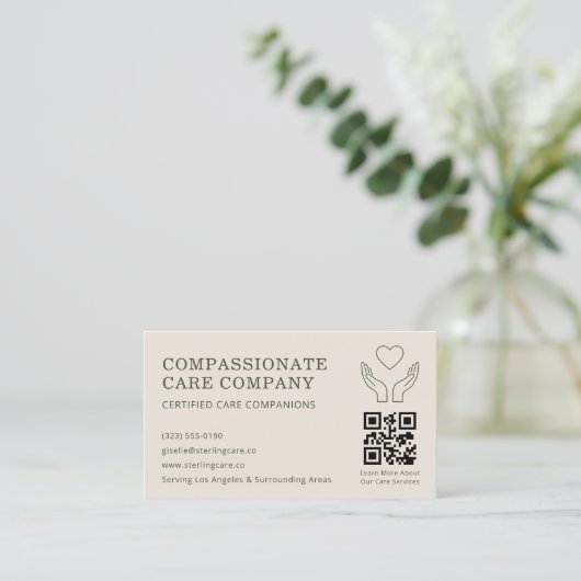 Nursing & Senior Support QR Code Visitenkarte (Stehend Vorderseite)