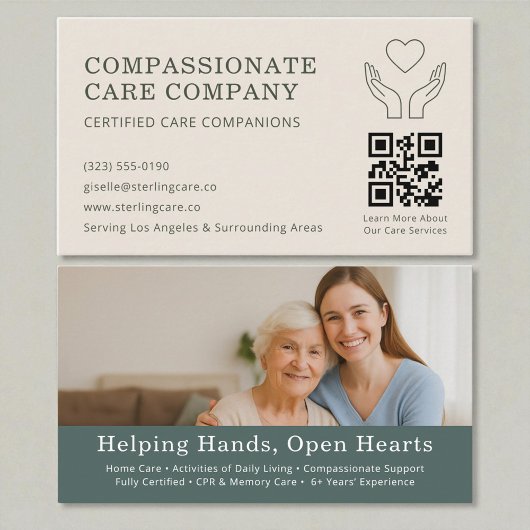 Nursing & Senior Support QR Code Visitenkarte