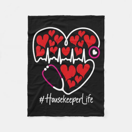 Nursing Stethoscope Heart Housekeeper Valentines  Fleecedecke (Vorderseite)