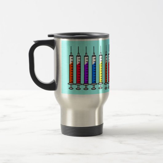 Nursing Student Travel Mug Syringes Design Reisebecher (Links)