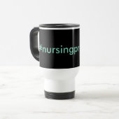 #nursingproblems schwarz & aqua reisebecher (Vorderseite Links)