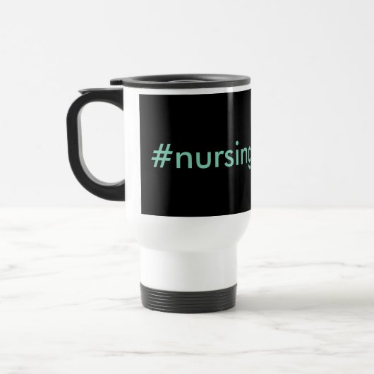 #nursingproblems schwarz & aqua reisebecher (Links)