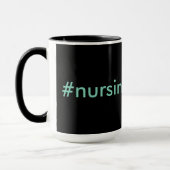 #nursingproblems schwarz & aqua tasse (Links)