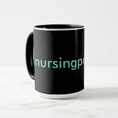 #nursingproblems schwarz & aqua tasse (Vorderseite Links)