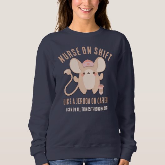 NURT AUF SHIFT Jerboa Kaffee Christlich Sweatshirt (Vorderseite)