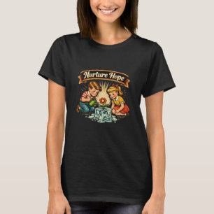 Nurture Hope Vintage Kinder gießen Blumen T-Shirt