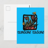 Nurture Nature Bee and Flowers                     Postkarte (Vorne/Hinten)