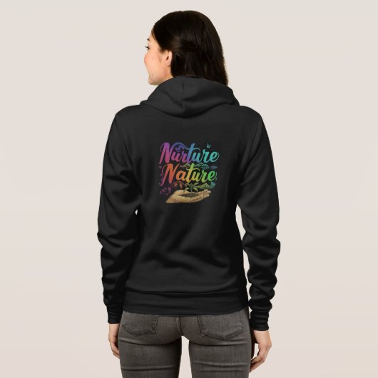 "Nurture Nature" Full-Zip Hoodie. Hoodie (Schwarz voll)