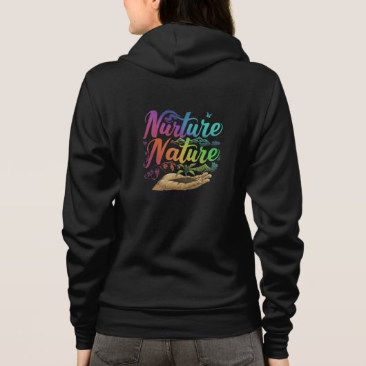 "Nurture Nature" Full-Zip Hoodie. Hoodie (Rückseite)