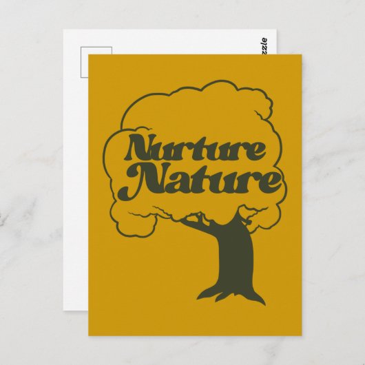 Nurture Nature Retro Tree Hugger Postkarte (Vorne/Hinten)