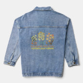 Nurture Your Nature Botanical Flowers Denim Jacket Jeansjacke (Rückseite)