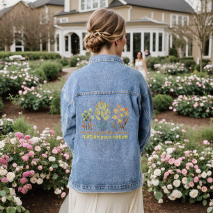 Nurture Your Nature Botanische Blumen Jeansjacke