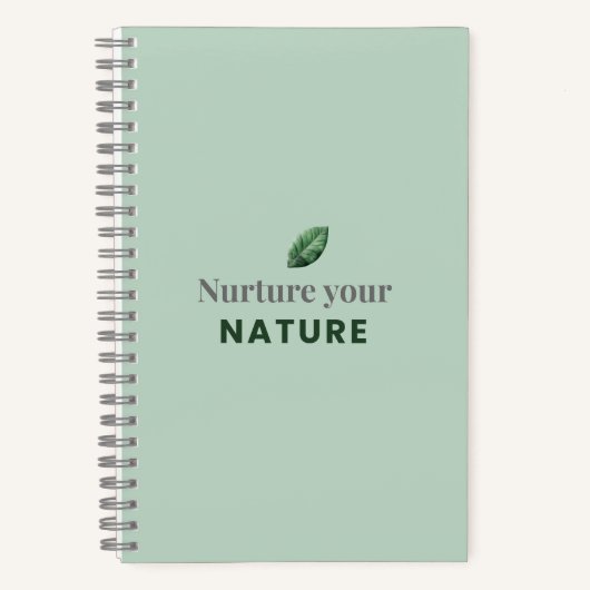 Nurture Your Nature Minimal Motivational Notebook Notizblock (Vorderseite)