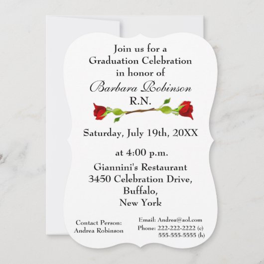 Nurve Abschluss Celebration-Florence Nightingale Einladung (Rückseite)