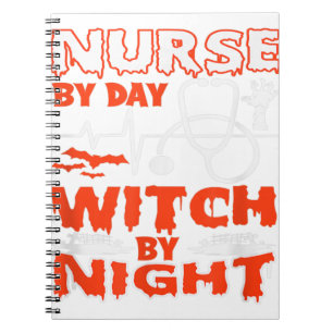Nurve by Day Hexe by Night Halloween Pumpkin Spic Notizblock