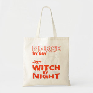 Nurve by Day Hexe by Night Halloween Pumpkin Spic Tragetasche
