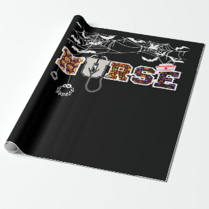 Nurve Halloween Shirt Geschenk mit Kürbisboospinne Geschenkpapier