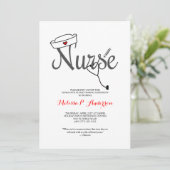 Nurve Pinning Zeremonie Einladung, Spaß RN Abschlu Einladung (Stehend Vorderseite)