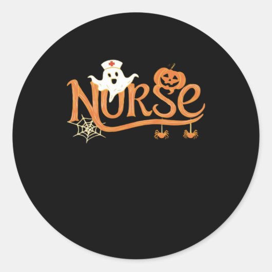 Nurween Niedlich Ghost und Pumpkin Essential T Runder Aufkleber (Vorderseite)