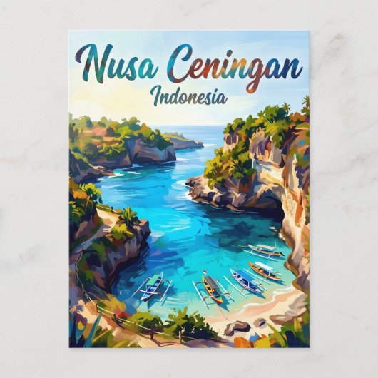 Nusa Ceningan Indonesien Postkarte (Vorderseite)