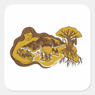 Nusa Ina (Mother Island) Quadratischer Aufkleber