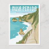 Nusa Penida Bali Indonesia Vintage Travel Postkarte (Vorderseite)