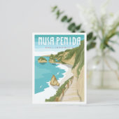 Nusa Penida Bali Indonesia Vintage Travel Postkarte (Stehend Vorderseite)