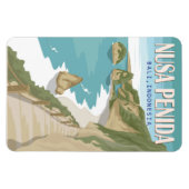 Nusa Penida Beach Bali Indonesien Vintag Magnet (Horizontal)
