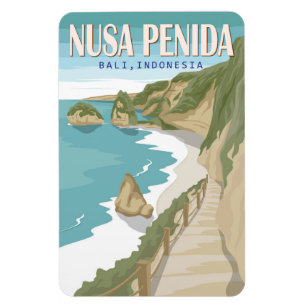 Nusa Penida Beach Bali Indonesien Vintag Magnet