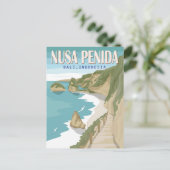 Nusa Penida Beach Bali Indonesien Vintag Postkarte (Stehend Vorderseite)
