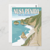 Nusa Penida Beach Bali Indonesien Vintag Postkarte (Vorne/Hinten)